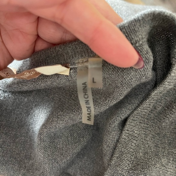 Soft Surroundings Asymmetrical Cashmere Wool Blend Gray Long Tunic Size Large - Picture 5 of 8